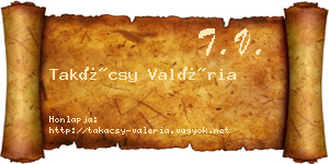 Takácsy Valéria névjegykártya